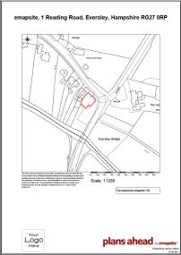 OS MasterMap Black and White PDF Location Plan - sample image